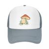 Cottagecore Frog With Mushroom Baseball Cap Trucker Hat Gentleman Hat Snap Back Hat Mens Cap Women'S