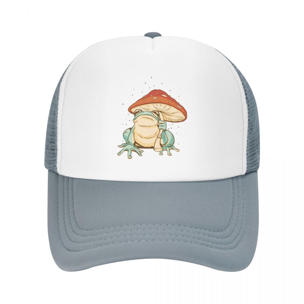 Cottagecore Frog With Mushroom Baseball Cap Trucker Hat Gentleman Hat Snap Back Hat Mens Cap Women'S