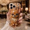 Rhinestone Crown Chihuahua Moon Star Wavy Edge Phone Case For iPhone 17 16 15 14 13 12 11 8 7 Plus Pro Max Bling Cover