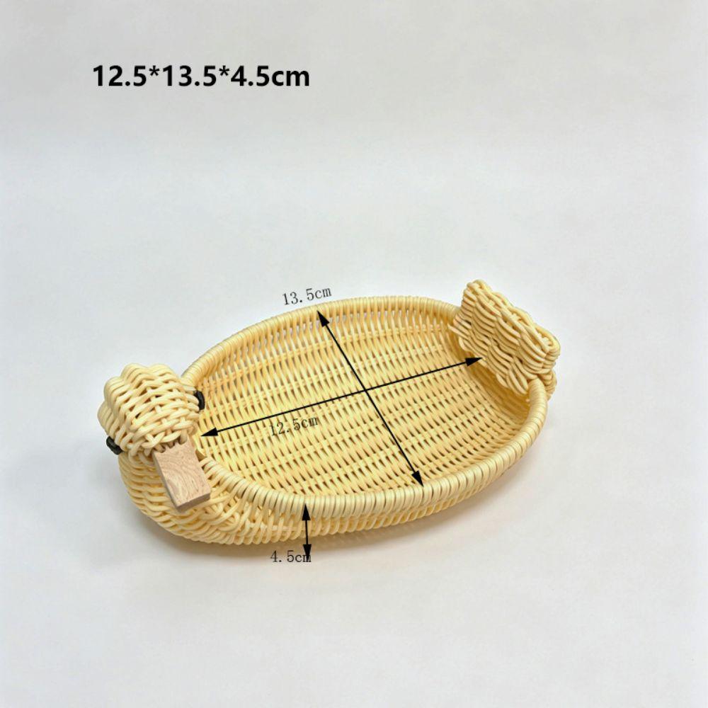 Hand Woven Imitation Rattan Fruit Plate  Wedding Candy Flower Storage
