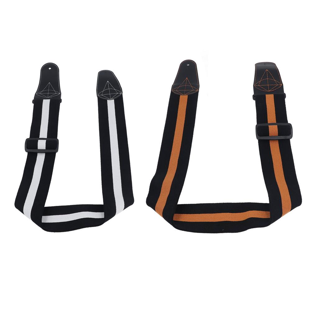 Acoustic Electric Guitar Strap Double Sided Universal Comfortable Stretch Cotton Microfiber Leather