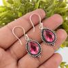 Pink Tourmaline 925 Solid Sterling Silver Earrings, Handmade Gemstone Jewelry Meditation Earrings, For Memorial Day