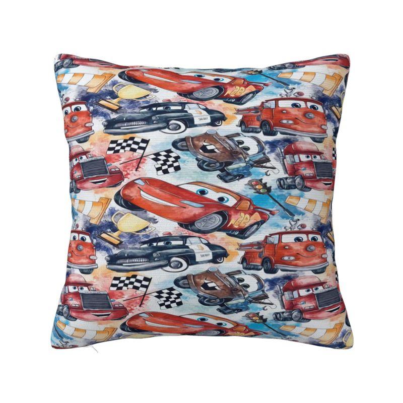 Custom Fashion Lightning McQueen Cartoon Cushion Cover 45x45cm Soft Pillow for Sofa Square Pillowcase