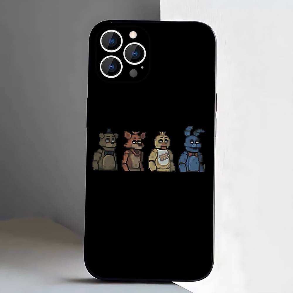 Чехол для телефона Five-Nights-At-Freddys F-Fnaf для iPhone 17,16,15,14,13,12,11,Pro,XS,Max,XR,Plus,E,SE4,Mini Черный Мягкий Чехол