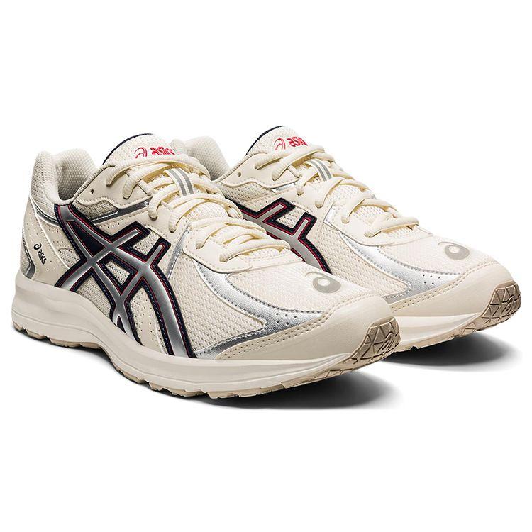Asics Jog 100S Lace-Up Low-Top Running Shoes Men sneaker Off-White Silver 1201A432-200