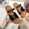 2024 Summer New Slippers Female Fashion Cross Strap Indoor Shoes Fashion Two Wear Sandals Slides Casual Outside Wear Flat Slides