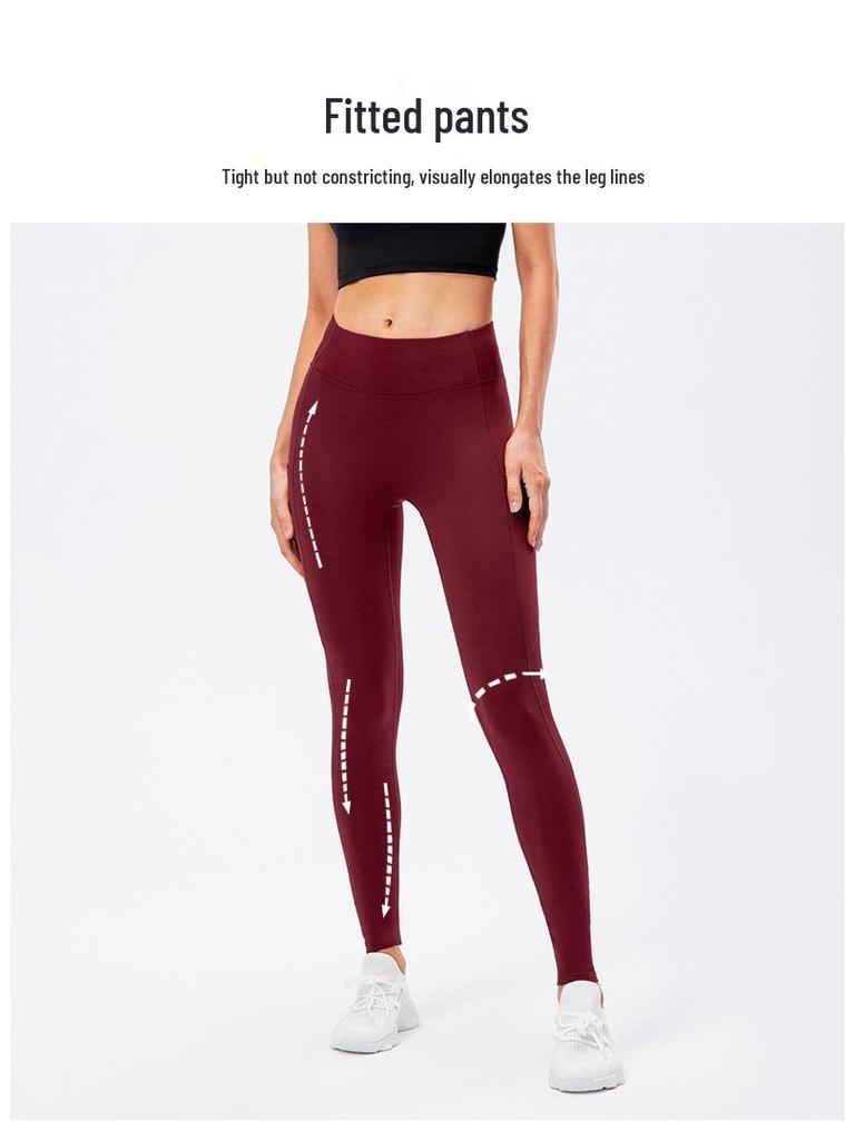 Women's Fleece-Lined High-Waisted Yoga Leggings with Pockets - Warm for Autumn/Winter - Style 12366