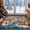 1pc Plush Christmas Mat with Snowy Village & Gingerbread House Design - Thick 1.2cm Pile (0.47") Non-Slip Soft Mat for Indoor/Outdoor Use, Machine Was