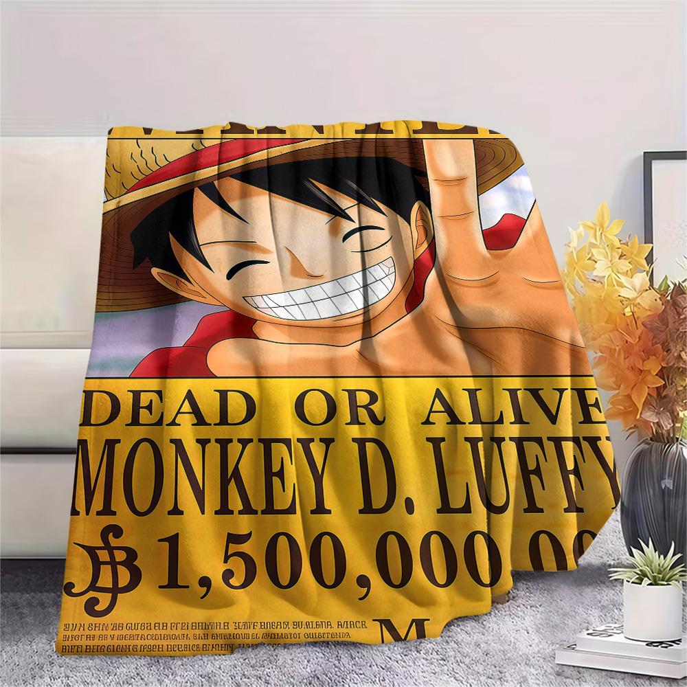 1PC Luffy D Patterned Flannel Blanket Suitable For All Seasons For Home Decor Warmth And Comfort Gifts Holiday Present