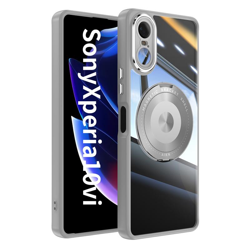 Магнитный металлический ТПУ чехол для Sony Xperia 1 VI 10 Держатель для беспроводной зарядки Чехол 360° Противоударные чехлы для Xperia1 VII Xperia10 VII