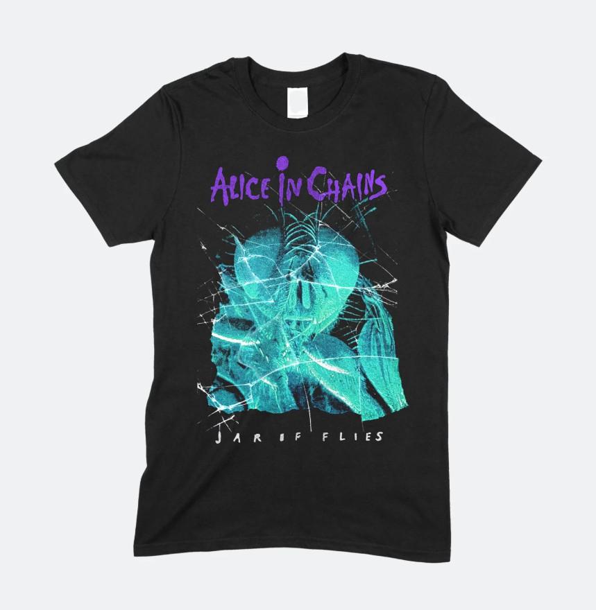 Men's Cotton T-Shirt, Quick Dry Breathable, Summer Casual Wear Alice in chains Jar of Flies Black Unisex T-shirt, S-5XL