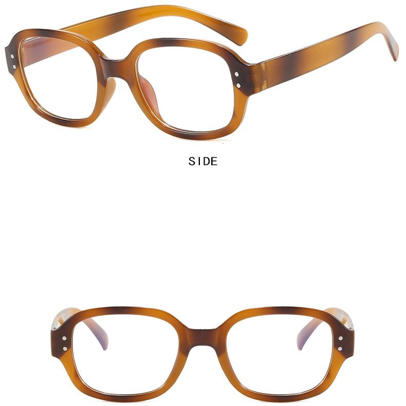 Women's Glasses Anti-Blue Light Fashion Personality Retro Artistic Modern Street Shooting Travel Commuter Rectangular Plain Glasses