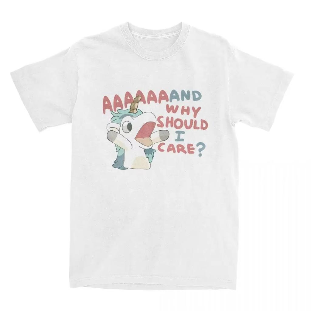 Men Womens T Shirt Why Should I Care Unicorse TShirts Harajuku Hot Anime Blueyed Beach Tees Pattern Cotton Tees Comfortable