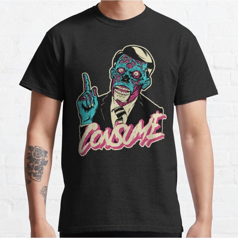 Retro Sic-Fi They Live Gift T Shirt 0224 John carpenter Vintage Horror movie Alien Graphic clot