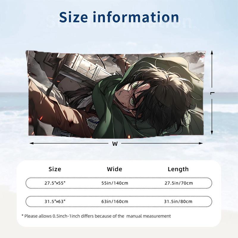 Attack on Titan Beach towels also serve as bath towels summer essential a musthave for the outdoors the beach and the pool