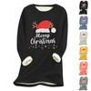 Women's Christmas Print Thick Plush Lambswool Warm Long Top