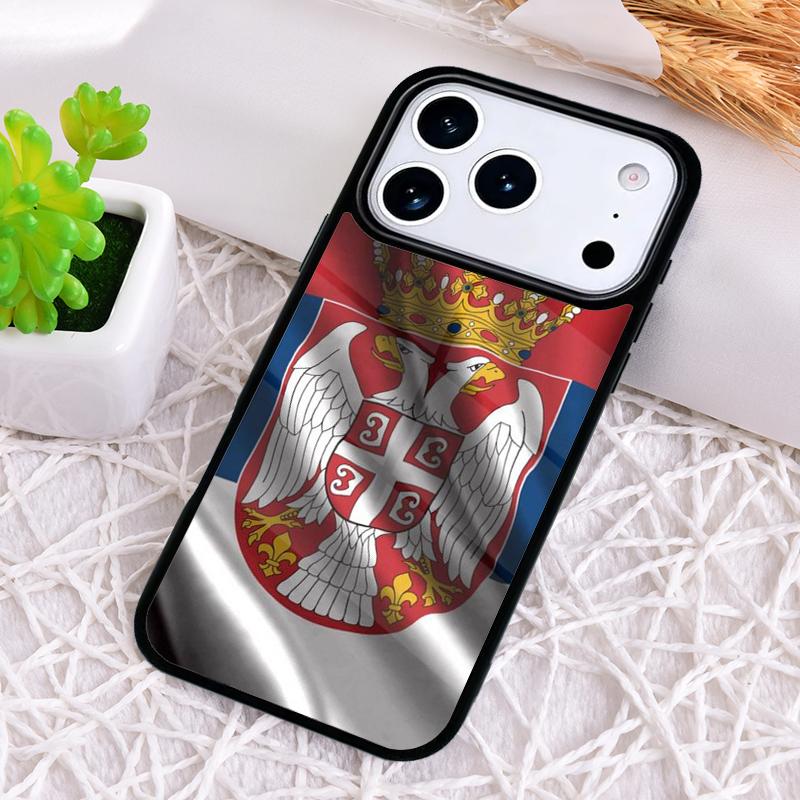 Ударопрочный чехол для телефона с флагом Сербии для iPhone 17 Air 16e 15 11 12 14 13 Pro Max Защитная крышка Coque