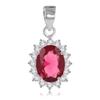 [Q8850] - Silver Pendant 'Victorina' Silver-white Ruby ​​(rhodium-plated) - 13x11 Mm