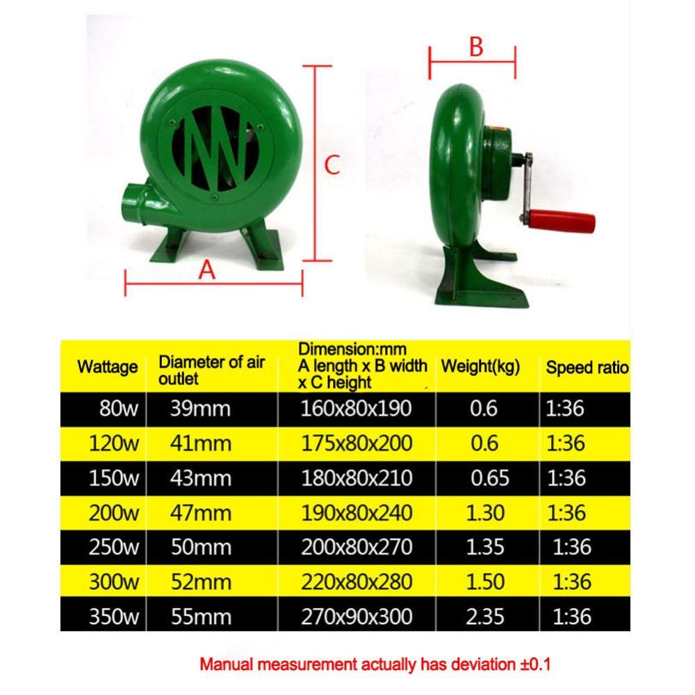 BBQ Picnic Household Blower Hand Crank Fan Manual Barbecue Booster Grill Fire Starter Air Blower