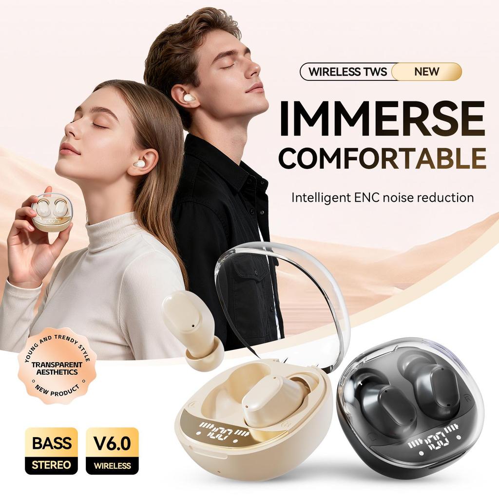 M150 Мини-наушники Bluetooth с шумоподавлением, невидимые - Милые, Удобные и По-настоящему Безболезненные Внутриканальные Наушники для Длительного Ношения