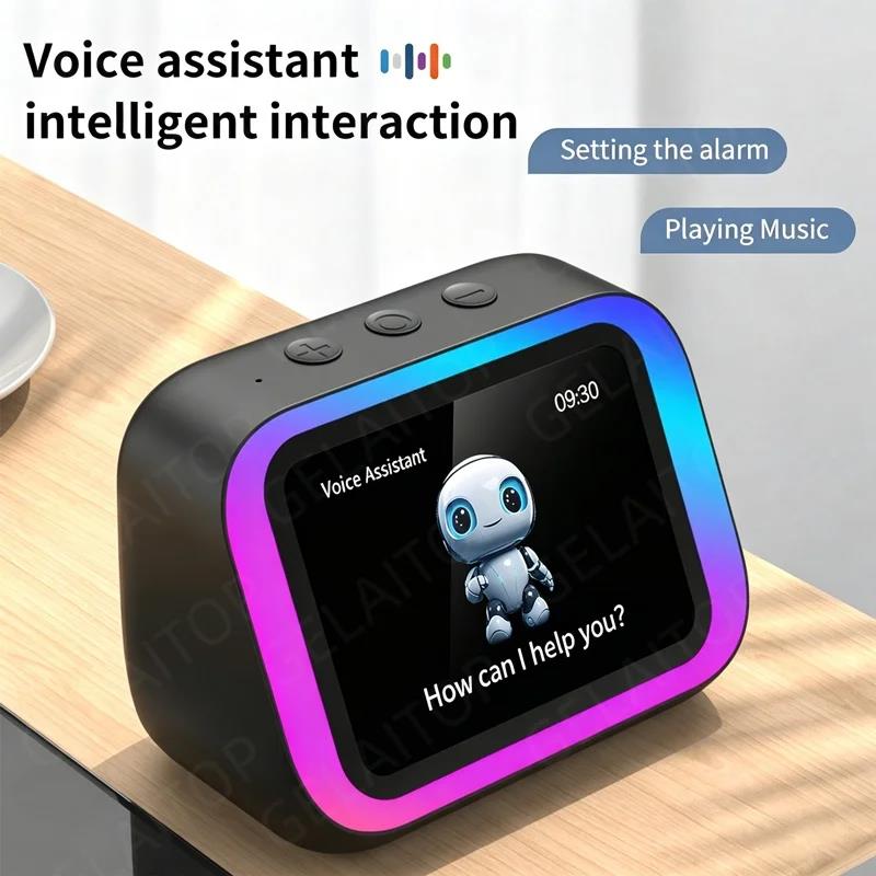 Портативная умная колонка с голосовым помощником и RGB-подсветкой, Bluetooth-будильник для спальни, гостиной - Беспроводная, громкая связь, Contr