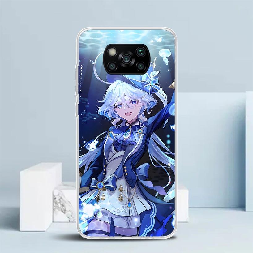 Genshin Impact Furina Мягкий чехол для Xiaomi Poco F7 Ultra X7 X6 X5 Pro M7 Чехол для телефона Redmi 15 15C 13 13C 12 12C 10 10C Печать Она