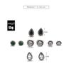 5 Pairs Retro Bohemia Style Earring Set Shimmer Crystal Ear Studs