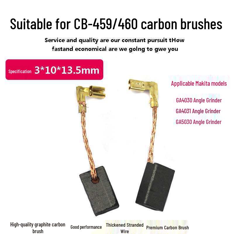 Compatible Carbon Brushes for Makita Angle Grinder Models GA4030, GA4031, GA0900, GA9506, M8700, M8701, CB-459, CB-460