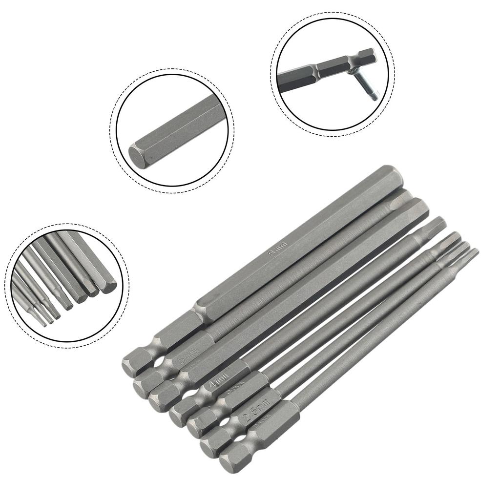 Hex Head Hex Bit Long Lasting Magnetic Metric Grey