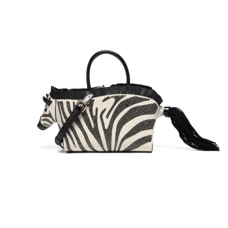 Весна/Лето Новая Зебра Бисером Блестками Индивидуальный Стайлинг Одноплечевая Кроссбоди Сумочка для Мобильного Телефона для Женщин