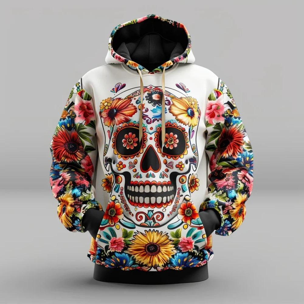 2024 Autumn Mexican Traditional Retro Style 3D Digital Printed Large Size Sportswear Men's Street Hoodie Long Sleeve Hoodie
