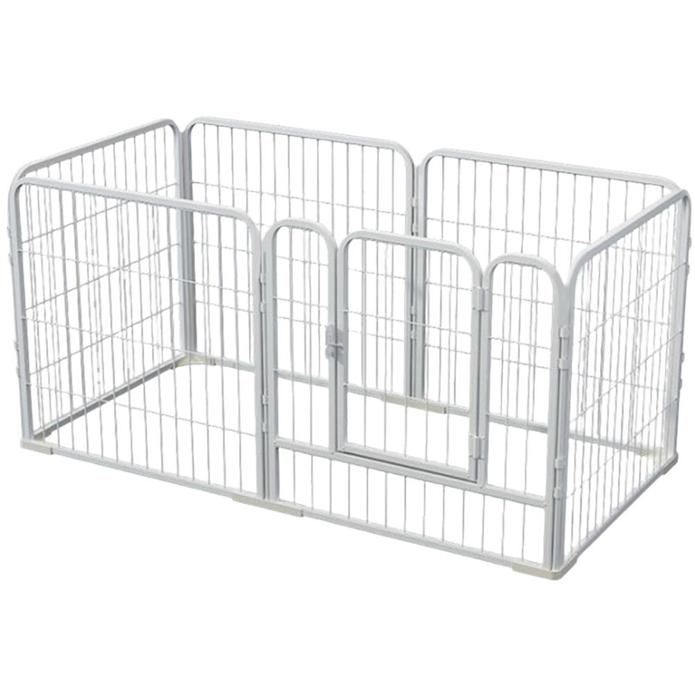 6 Panels Detachable Play Pen Foldable Exercise Puppy Kennel Cage Heavy Duty Dog Exercise Fence for Dog Cat Rabbit Pet Exercise