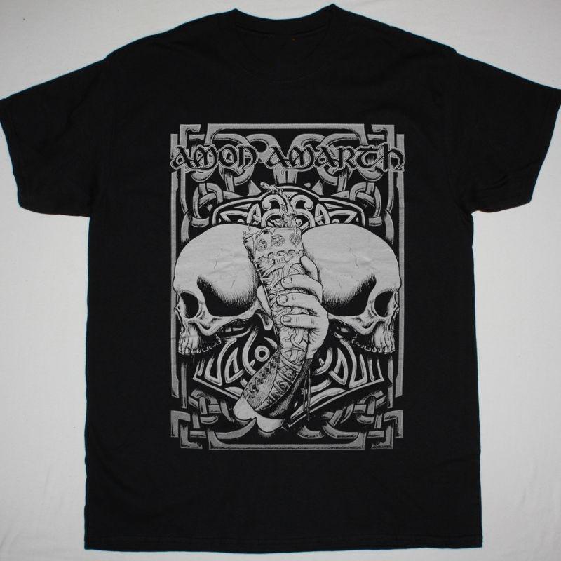 Vtg AMON AMARTH Band Short Sleeve Cotton Black T Shirt AG286