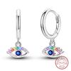 New 925 Silver Hope Rainbow Flower Earrings For Women Sparkling Colored Zircon Star Koi Earrings Fashion Party Jewelry