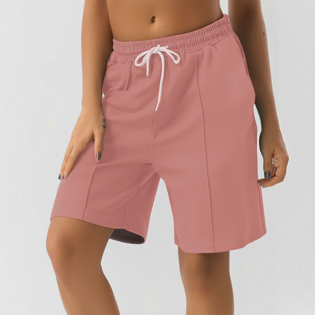 Шорты для женщин, однотонные, для тренировок, бега, мягкие, для йоги, с карманами