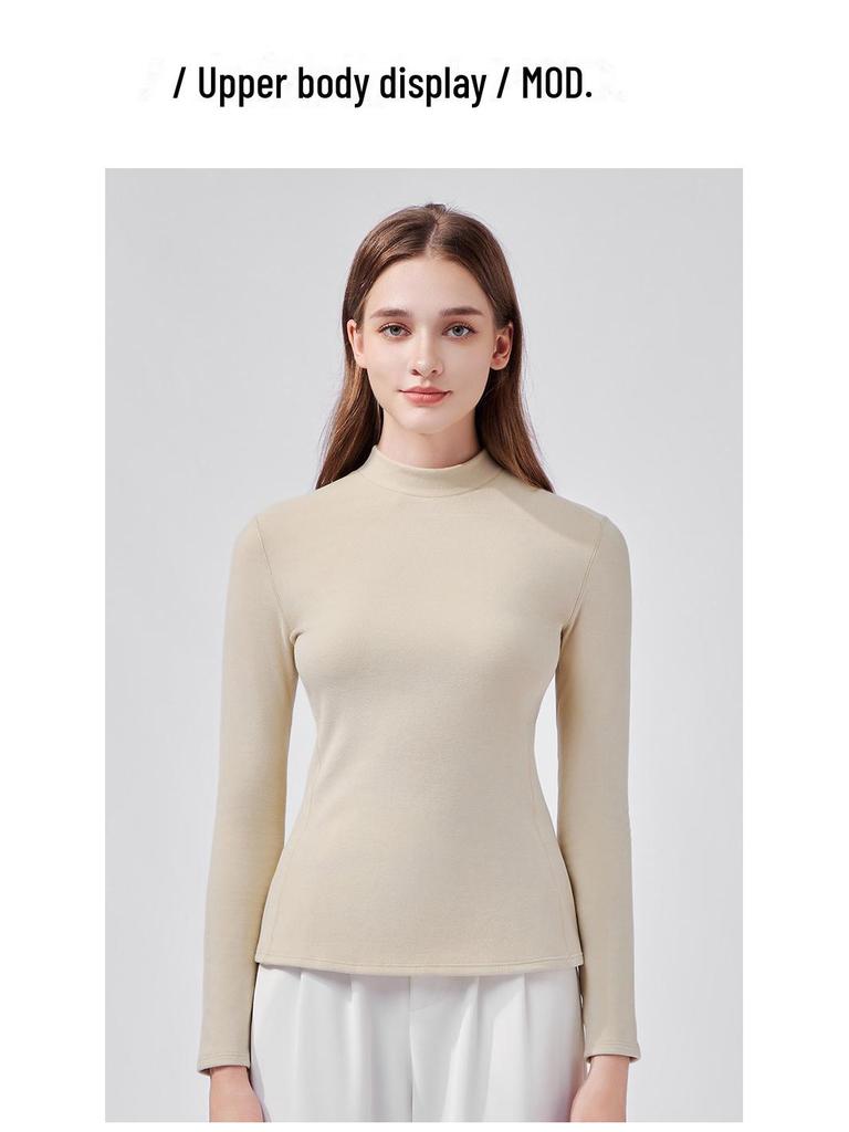 Женский немецкий бархатный термотоп со средней горловиной и длинными рукавами