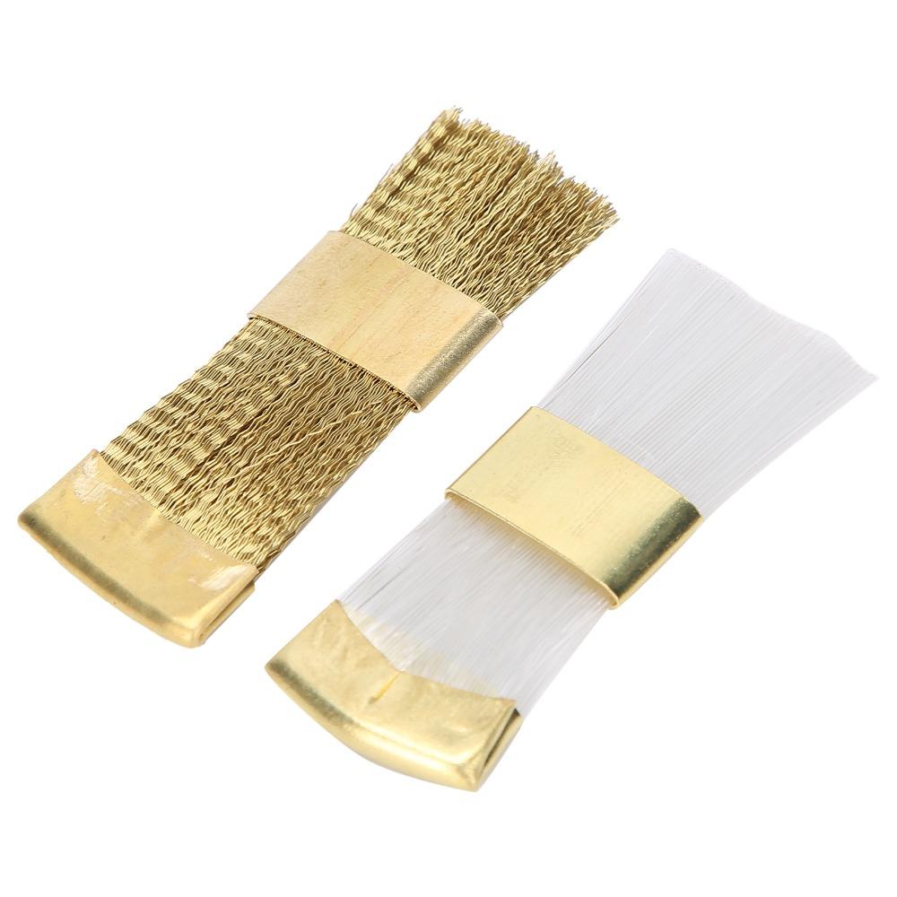 2 Pieces Mini Size Copper Wire Drill Bits Cleaner Nail Drill Bits Cleaner Brush For Manicure