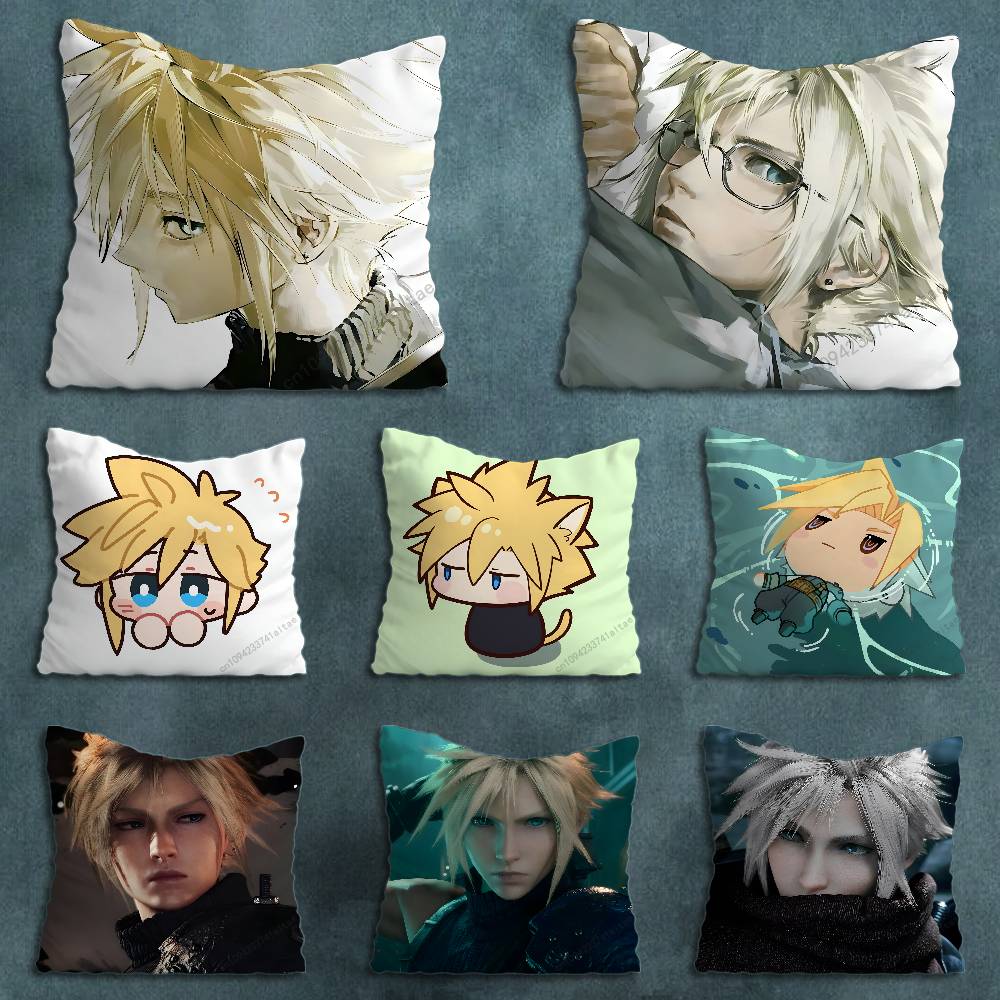 FFinal FFantasy Cloud Strife FFF7 Pillowcase for Sofa Room Office Decor Printing Merchandise AllMatch Cushion Cover