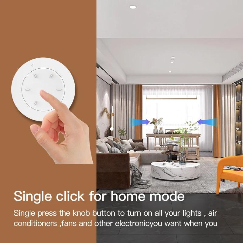 Tuya ZigBee Интеллектуальная ручка-переключатель Диммер Съемная беспроводная связь сцен Кнопка управления освещением Автоматизация сценариев Удаленная панель