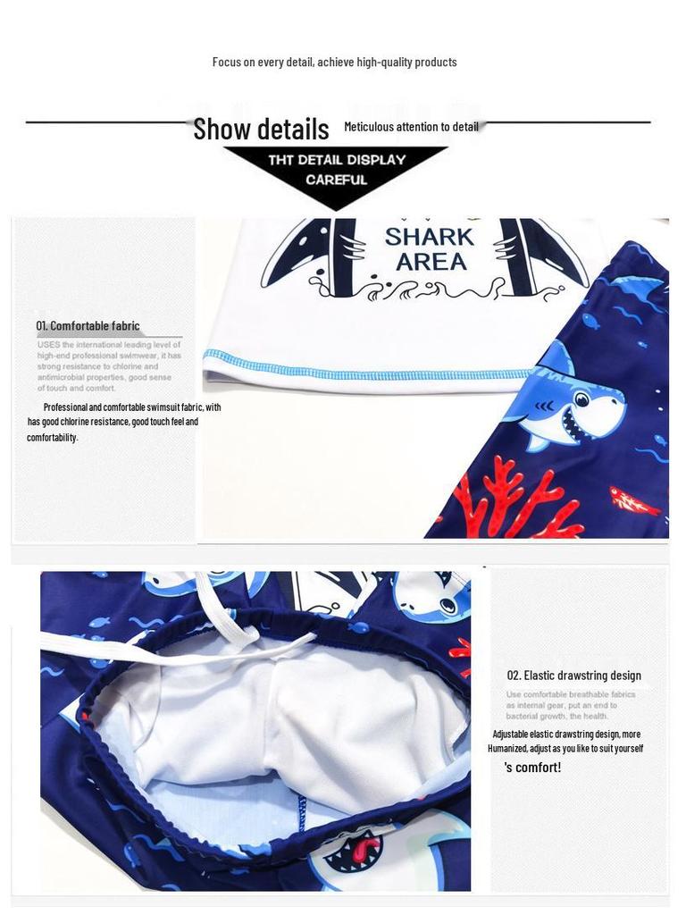 2023 Boys' Quick-Dry Swimwear Set: Split Style Swimsuit with Trunks for Children, Available In Small, Medium, Large