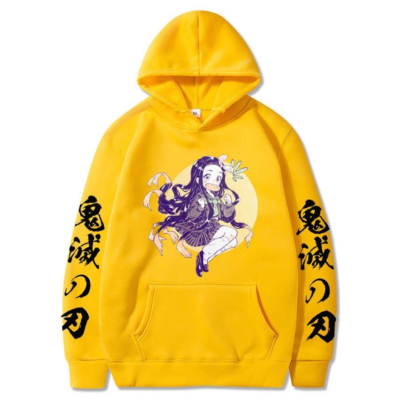 Осень Японская Анимация Принт Мужская Толстовка Бренд Худи Одежда Винтаж Мода Повседневная Унисекс С Длинным Рукавом Пуловеры