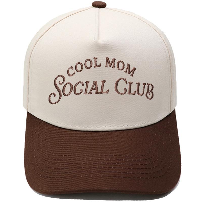 COOL MOM Social Club Truck Driver Hat Embroidered Vintage Leopard Color Matching Baseball Cap Female