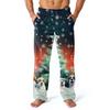 Мужские домашние брюки с принтом по всей поверхности, пижамные брюки для сна, длинные брюки, пижамные брюки