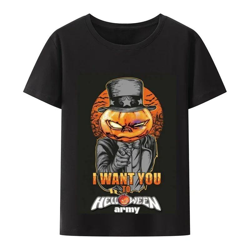 Новая футболка Vintage Helloween Concert Черная футболка Pumpkins Футболка Свободная одежда