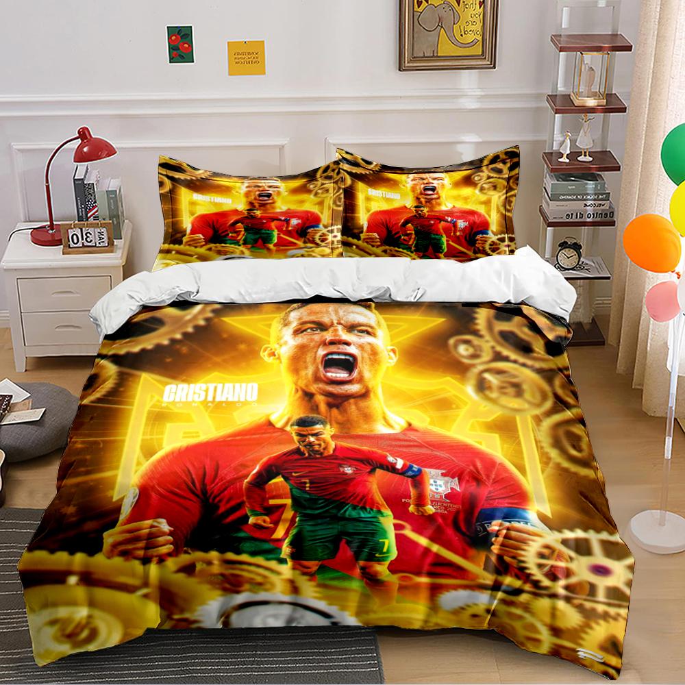 Soccer Player Bedding Set Bedding set (1 duvet cover, 2 pillowcases, duvet not included)