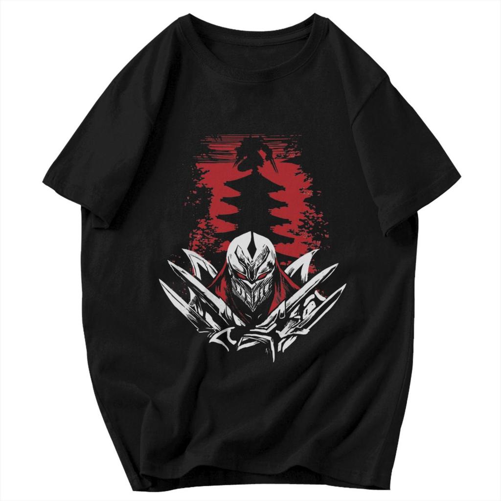 Мужская футболка Zed Мастер Теней League Of Legends LOL Pops Y2K Графическая Аниме Унисекс Одежда Футболки