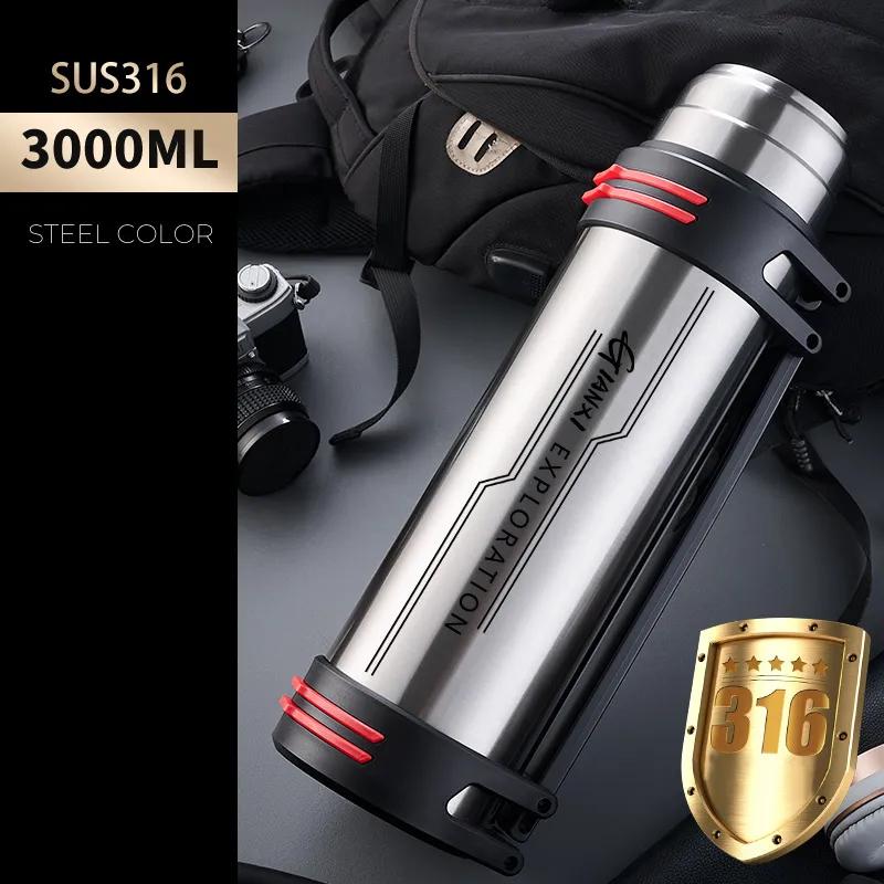 Stainless Steel Thermos Bottle Vacuum Large Capacity Flasks Water Bottle Insulated Water Outdoor Travel Bottle Cup Keeping Warm