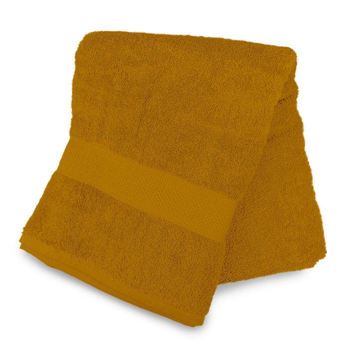 Cotton Bath Towel 500 Gr/m2 70x130 Cm LAGOON Mustard, by Soleil D'ocre