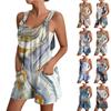 Women's Summer Jumpsuit Shorts, Striped Printed Fashionable Casual Jumpsuit