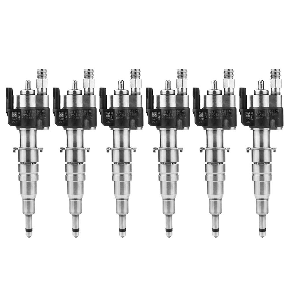6Pcs Fuel Injector for BMW 135i 335i 535i 650i 740i 750i X6 13537585261 09